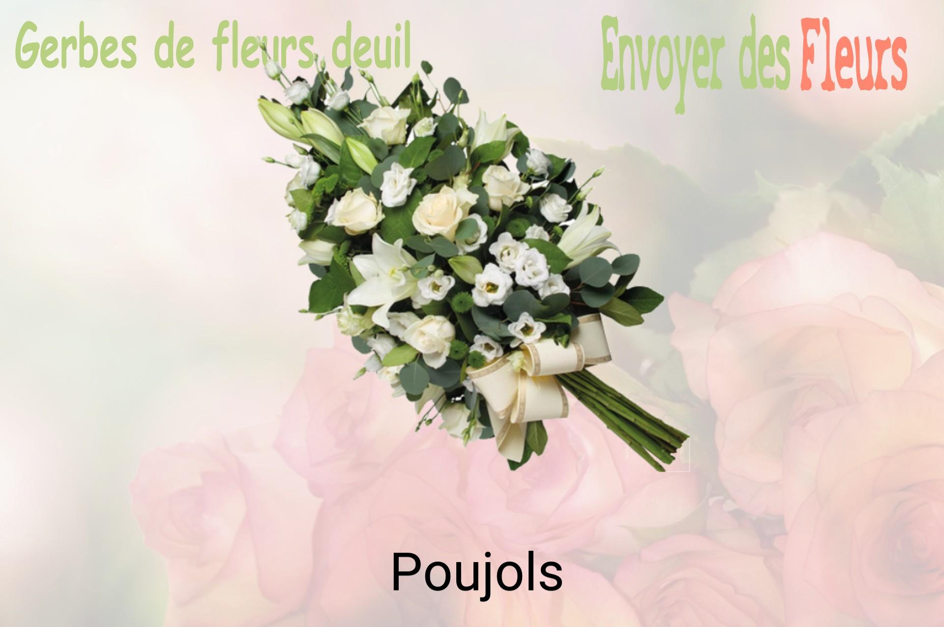 Gerbe de fleurs de deuil livrée à Poujols